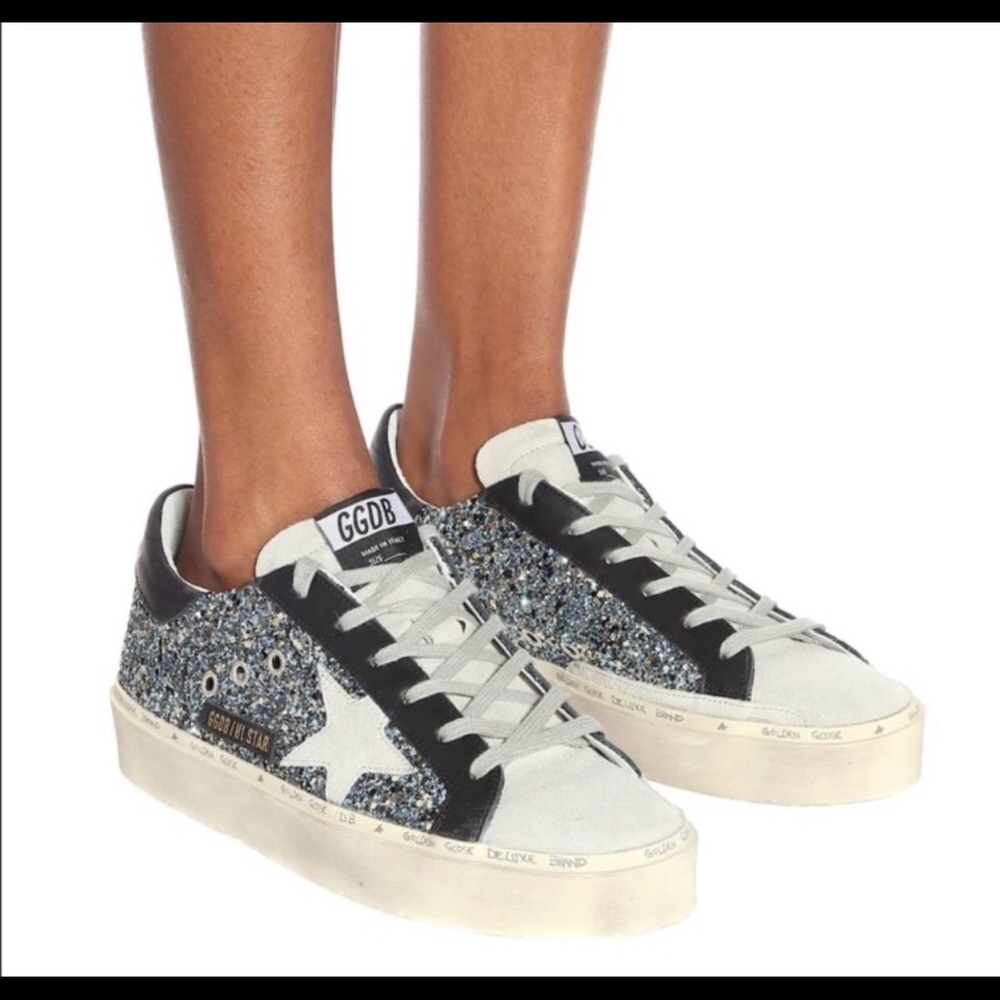 Golden goose high star glitter sneakers